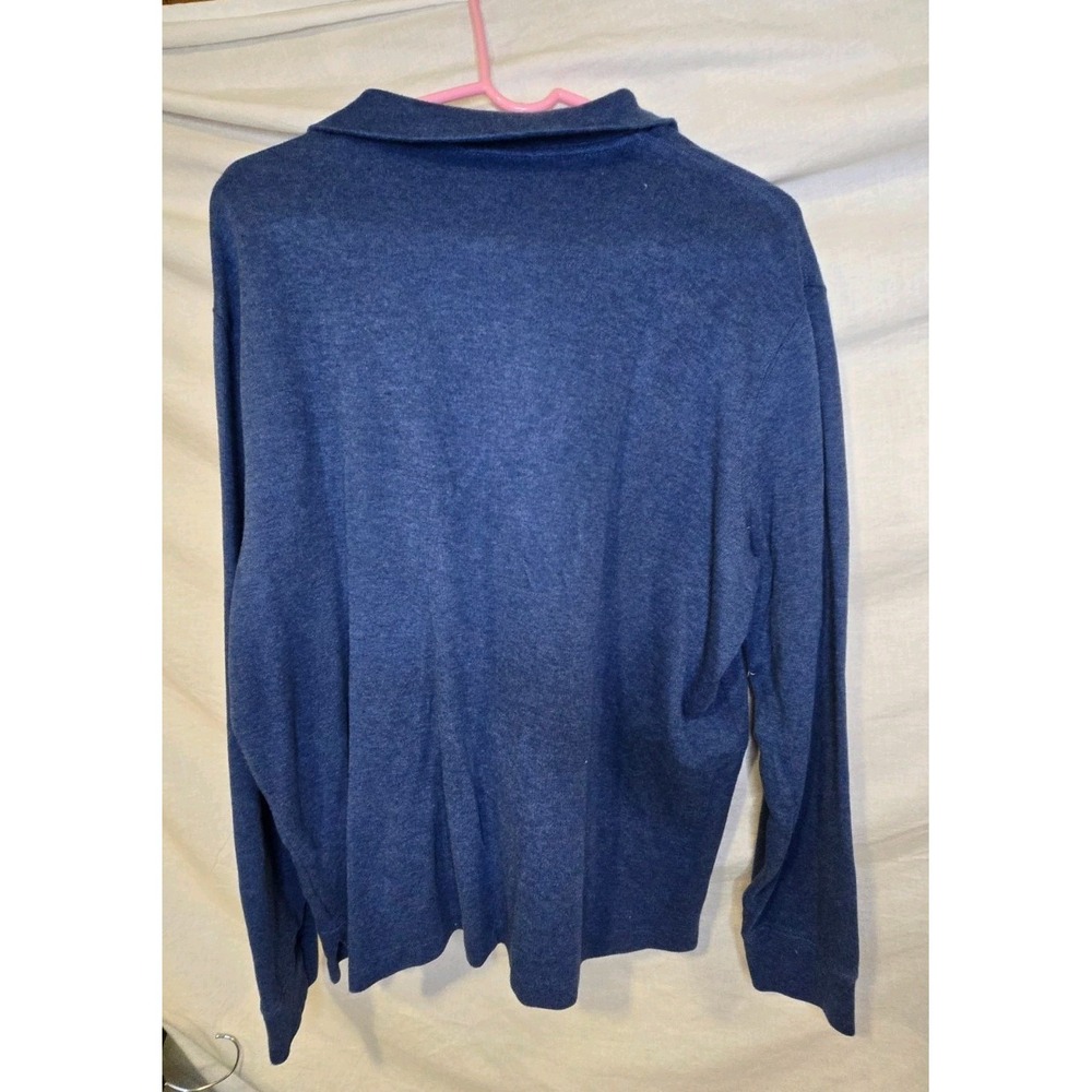 Polo Ralph Lauren Estate Rib Quarter Zip Pullover Blue Cotton Sweater Mens Large - Picture 3 of 6